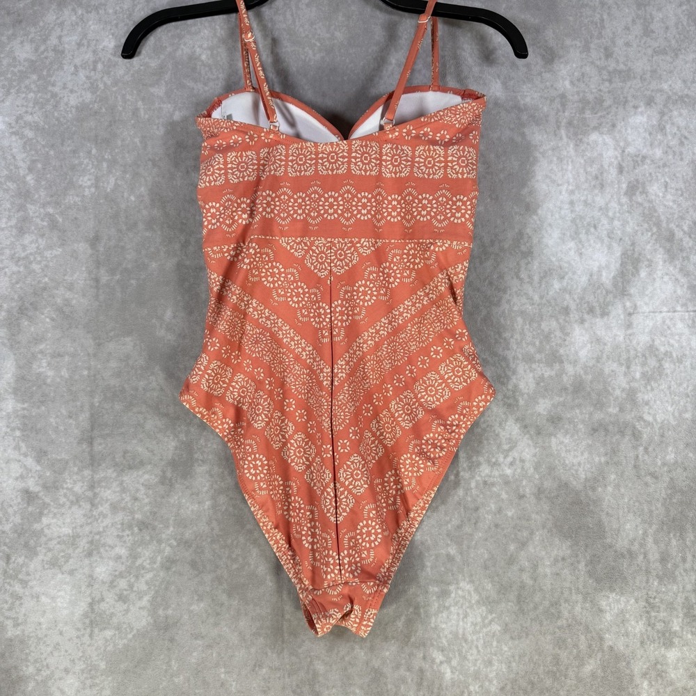 Robin Piccone Swimsuit Isla Plunge One Piece Body Shaping Terracotta Size 8 NWOT - Picture 3 of 7